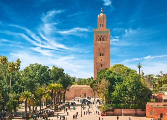 Main square of Marrakesh in old Medina. Morocco.